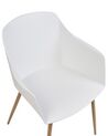 Conjunto de 2 cadeiras de jantar brancas e madeira clara FONDA II_862017