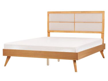Bett heller Holzfarbton / beige Lattenrost 160 x 200 cm POISSY