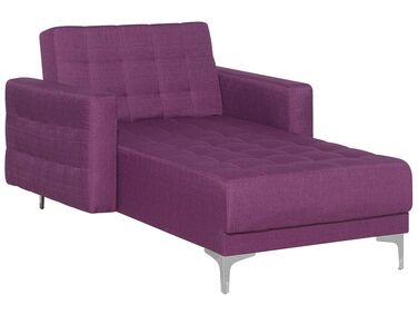 Chaise longue en tissu violet ABERDEEN