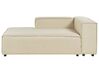 Chaise lounge de lino beige derecho APRICA _860305