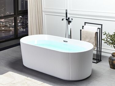 Oval frittstående badekar hvit 169 x 80 cm GOCTA
