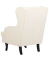 Velvet Fabric Wingback Chair Off-White ALTA_908557