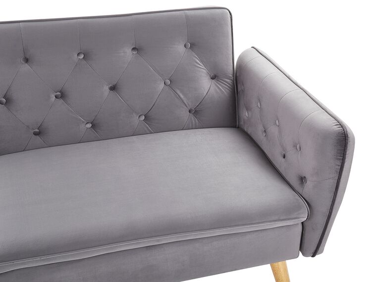 Velvet Sofa Bed Grey BARDU Beliani.co.uk