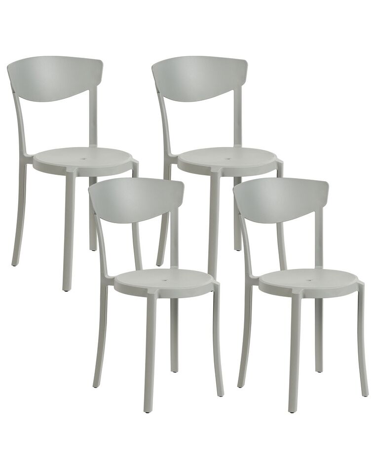 Conjunto de 4 cadeiras de jantar cinzentas claras VIESTE_861710
