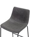 Set of 2 Fabric Bar Chairs Grey FRANKS_724960