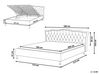 Zamatová posteľ 160 x 200 cm s úložným priestorom tmavosivá METZ_779249