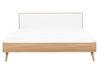 Cama con somier madera clara/blanco 160 x 200 cm SERRIS_748350