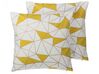 Sierkussen set van 2 geometrisch patroon geel 45 x 45 cm CLARKIA_769255