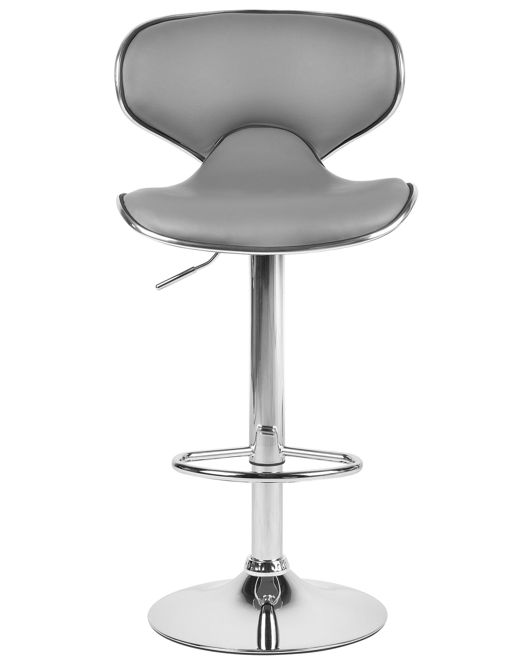 Set of 2 Faux Leather Swivel Bar Stools Grey CONWAY Beliani.co.uk