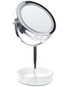 Espejo de maquillaje LED de metal/vidrio plateado/blanco ø 26 cm SAVOIE_847904