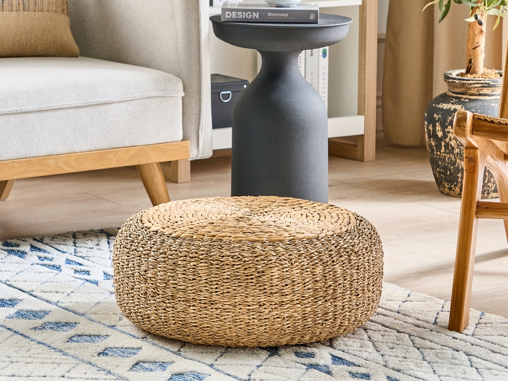 Rattan pouffe shop
