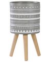 Cache-pot gris clair avec pieds en bois ⌀ 25 cm NAUSA_808771