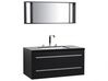 Meuble vasque à tiroirs noir miroir inclus noir ALMERIA_768686