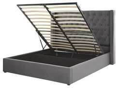 Parisänky sametti säilytystila harmaa 160 x 200 cm LUBBON Parisänky sametti säilytystila harmaa 160 x 200 cm LUBBON