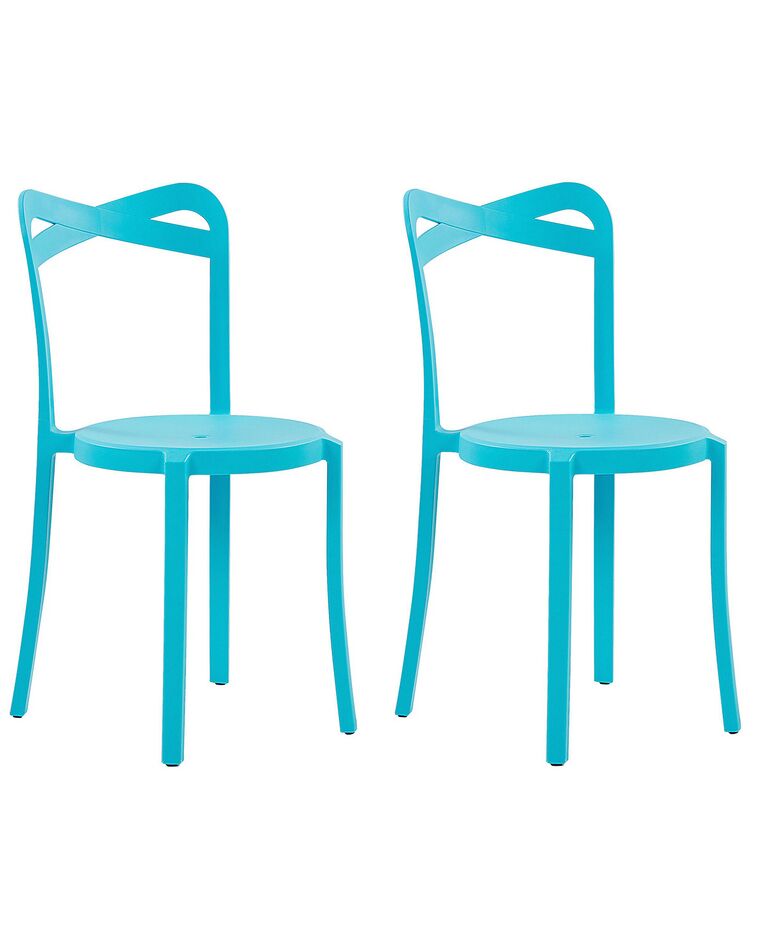 Lot de 2 chaises de jardin bleu turquoise CAMOGLI_810804