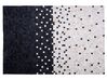 Teppich Leder schwarz-beige 160 x 230 cm Patchwork Kurzflor ERFELEK_714309