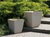 Conjunto de 2 vasos para plantas em pedra creme 39 x 39 x 43 cm DELOS_841670