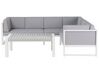 Lounge Set Aluminium weiß 6-Sitzer Auflagen grau CASTELLA_554848