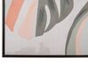 Toile imprimée multicolore feuille avec cadre 63 x 93 cm BANZENA_787260