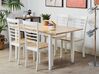 Table de salle à manger extensible en bois clair et blanc 120/150 x 80 cm HOUSTON_785829