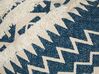 Set of 2 Cotton Cushions Geometric Pattern 50 x 50 cm Blue and Beige SAFI_831158