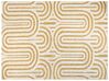 Teppich Baumwolle cremeweiß / gelb 300 x 400 cm abstraktes Muster PERAI_884363