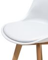 	Set di 2 sedie in plastica bianca e legno naturale DAKOTA II_685374