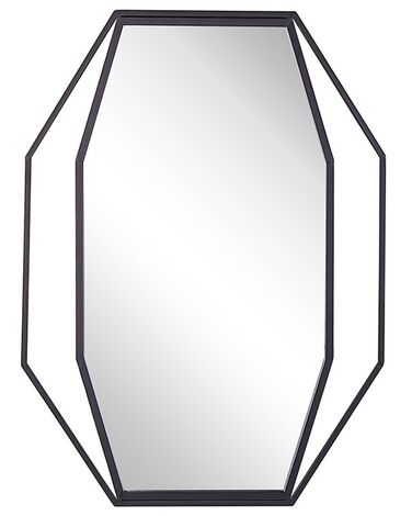 Stalowe ośmiokątne lustro ścienne 60 x 80 cm szare NIRE 