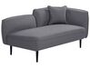 Right Hand Boucle Chaise Lounge Dark Grey CHEVANNES_895419