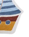 Tapis enfant avec motif de bateau en coton multicolore 105 x 120 cm SPETI_906762