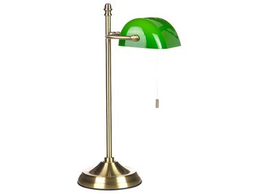 Metal Banker's Lamp Green and Gold MARAVAL
