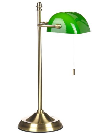 Lampa bankierska metalowa zielona ze złotym MARAVAL