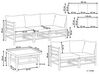 Lounge Sofa Set 3-teilig Bambusholz hellbraun 5-Sitzer modular Auflagen cremeweiss CERRETO_909578