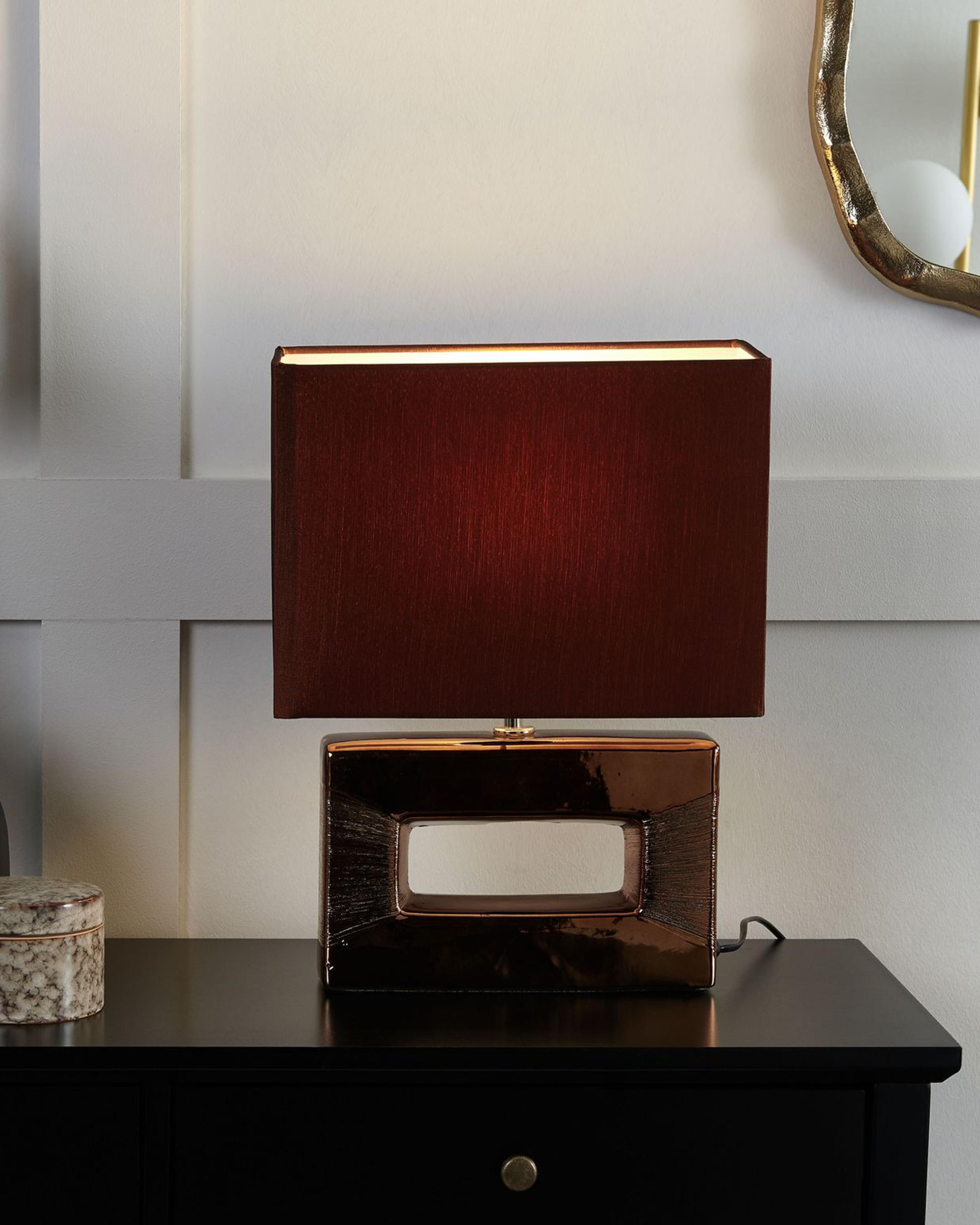 Pöytävalaisin posliini ruskea ONYX