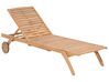 Wooden Reclining Sun Lounger with Cushion Grey CESANA_746514