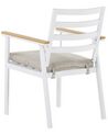 Conjunto de 4 cadeiras de jardim brancas com almofadas creme CAVOLI_818169