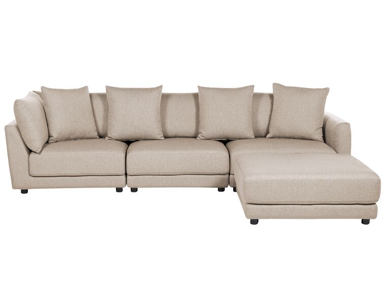 3 Seater Fabric Sofa with Ottoman Beige SIGTUNA_896583