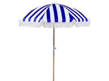 Parasol de jardin ⌀ 150 cm bleu et blanc MONDELLO