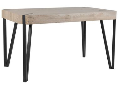 Jedálenský stôl 130 x 80 cm svetlé drevo s čiernou CAMBELL