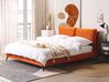 Łóżko welurowe 160 x 200 cm pomarańczowe MELLE_829886