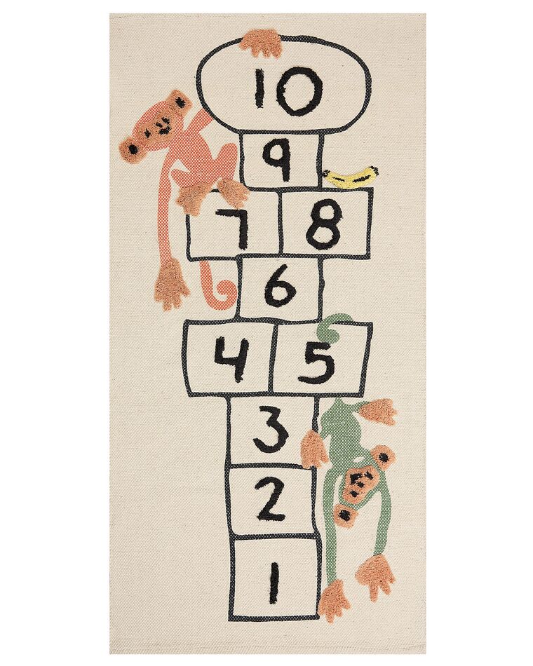 Dywan dziecięcy bawełniany gra w klasy 80 x 150 cm wielokolorowy KATIET_866581