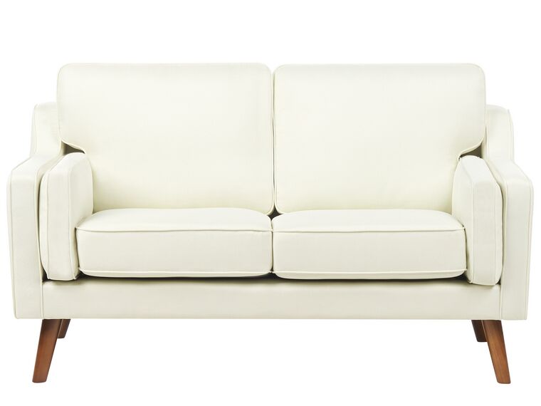 Sofa 2-osobowa tapicerowana biała LOKKA_893703