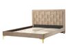 Sametová postel 140 x 200 cm béžová LIMOUX_867176