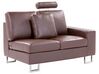 Canapé angle à gauche 6 places en cuir marron STOCKHOLM_702259