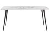 Jedálenský stôl 160 x 80 cm s mramorovým efektom biela/čierna SANTIAGO_783441