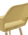 Conjunto de 2 sillas de comedor de poliéster amarillo/madera clara CHICAGO_693754