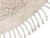 Round Cotton Shaggy Area Rug ⌀ 140 cm Light Beige BITLIS_837848