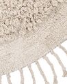 Teppich Baumwolle hellbeige ⌀ 140 cm Fransen Shaggy BITLIS_837848