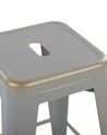 Set of 2 Steel Stools 76 cm Silver with Gold CABRILLO_705366