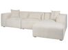 Left Hand Jumbo Cord Corner Sofa Off-White DOLVA_863067
